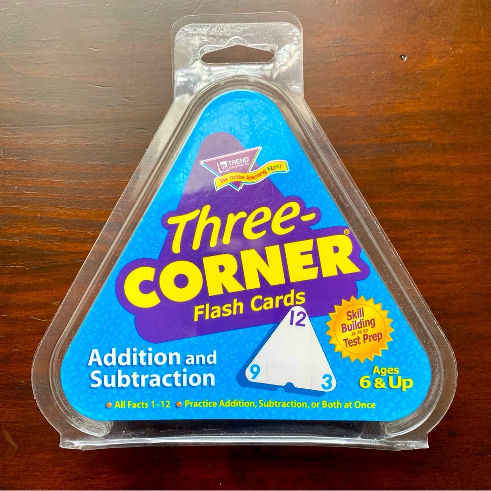 Trend Enterprises Three-Corner Math Flash Cards Teaching Addition & Subtraction
